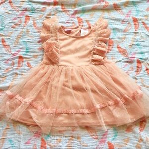 3-6 MONTHS BLUSH RUFFLE LACE DRESS
